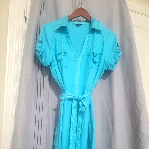 Button-down Shirt Mini Dress - Picture 1 of 3